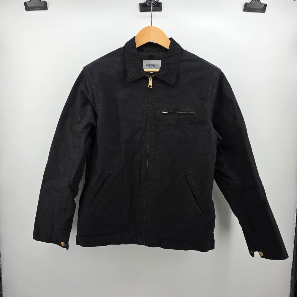 Carhartt WIP Detroit Jacket Black Cotton Canvas Mesh Lined I026467 Mens Large
